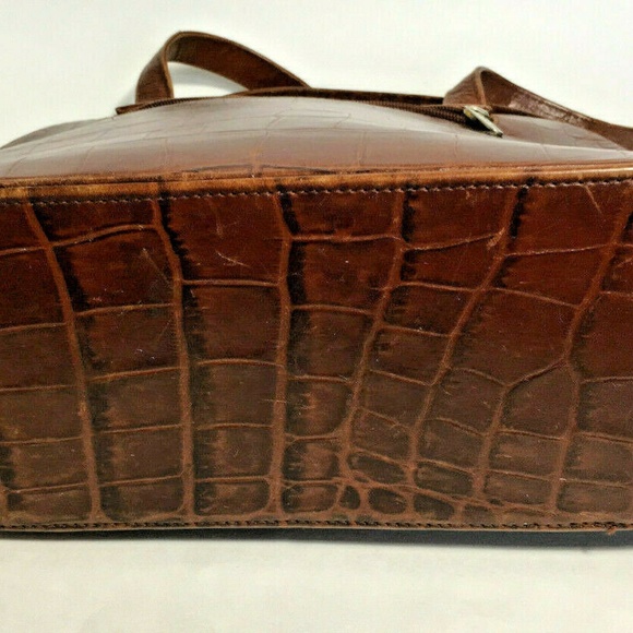 DANIER Tote Bag Crossbody Brown Texture Lizard - Picture 7 of 7